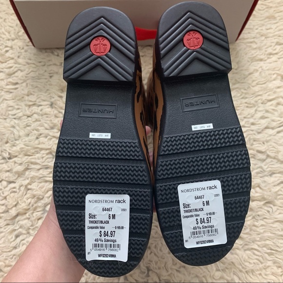 Hunter original refined short leopard hybrid print rain boots NEW - Picture 7 of 9